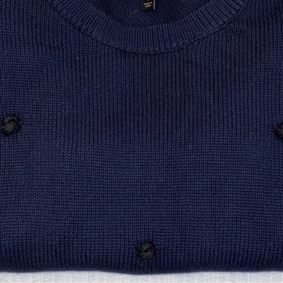 NWT Banana Republic Bobble Crewneck Sweater knotted SZ L cotton blend - Picture 3 of 9